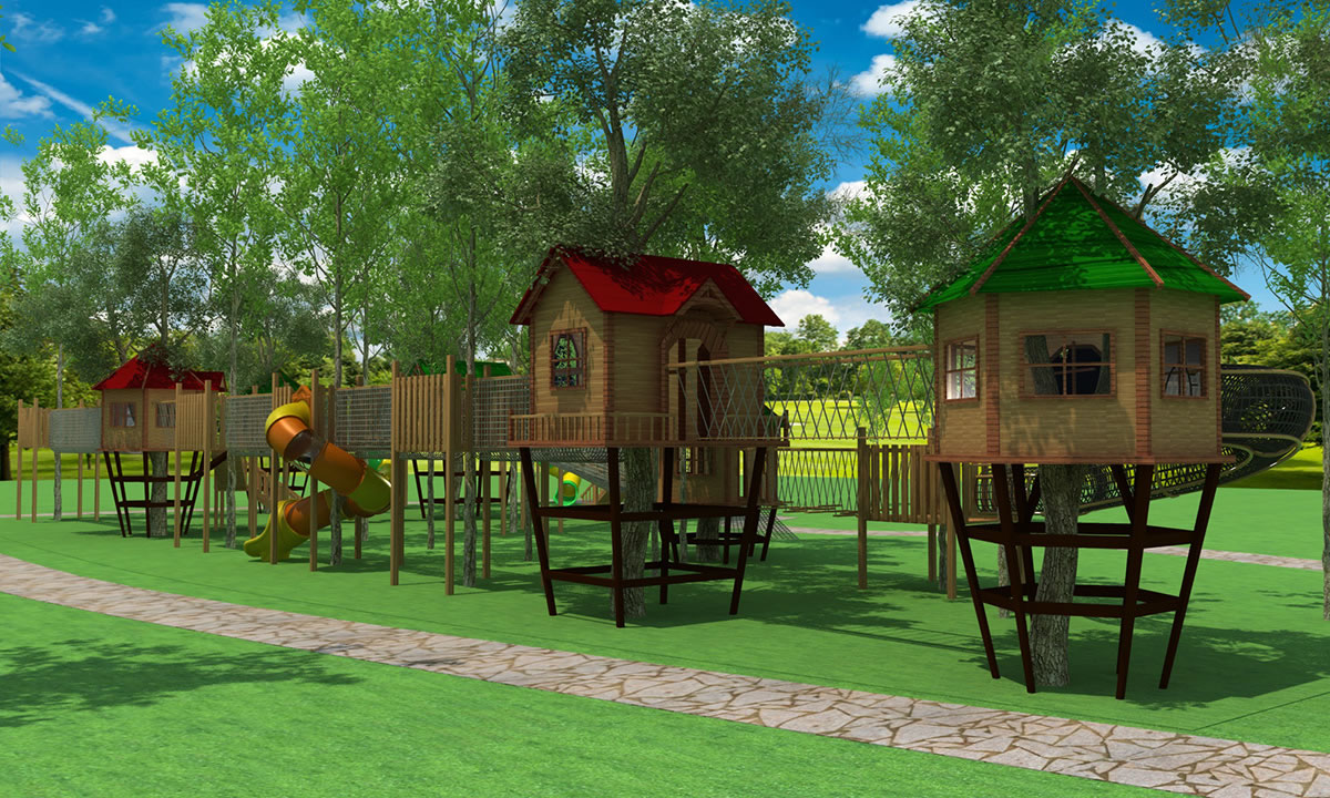 兒童木質滑梯設備 兒童木質滑梯設備