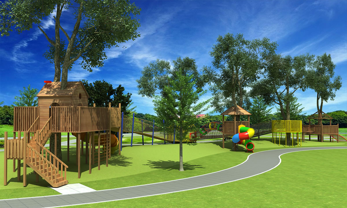 兒童木質滑梯設備