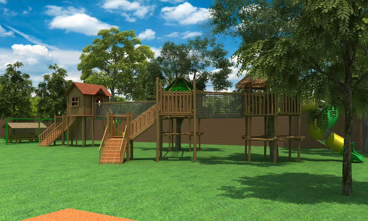 兒童木質滑梯設備